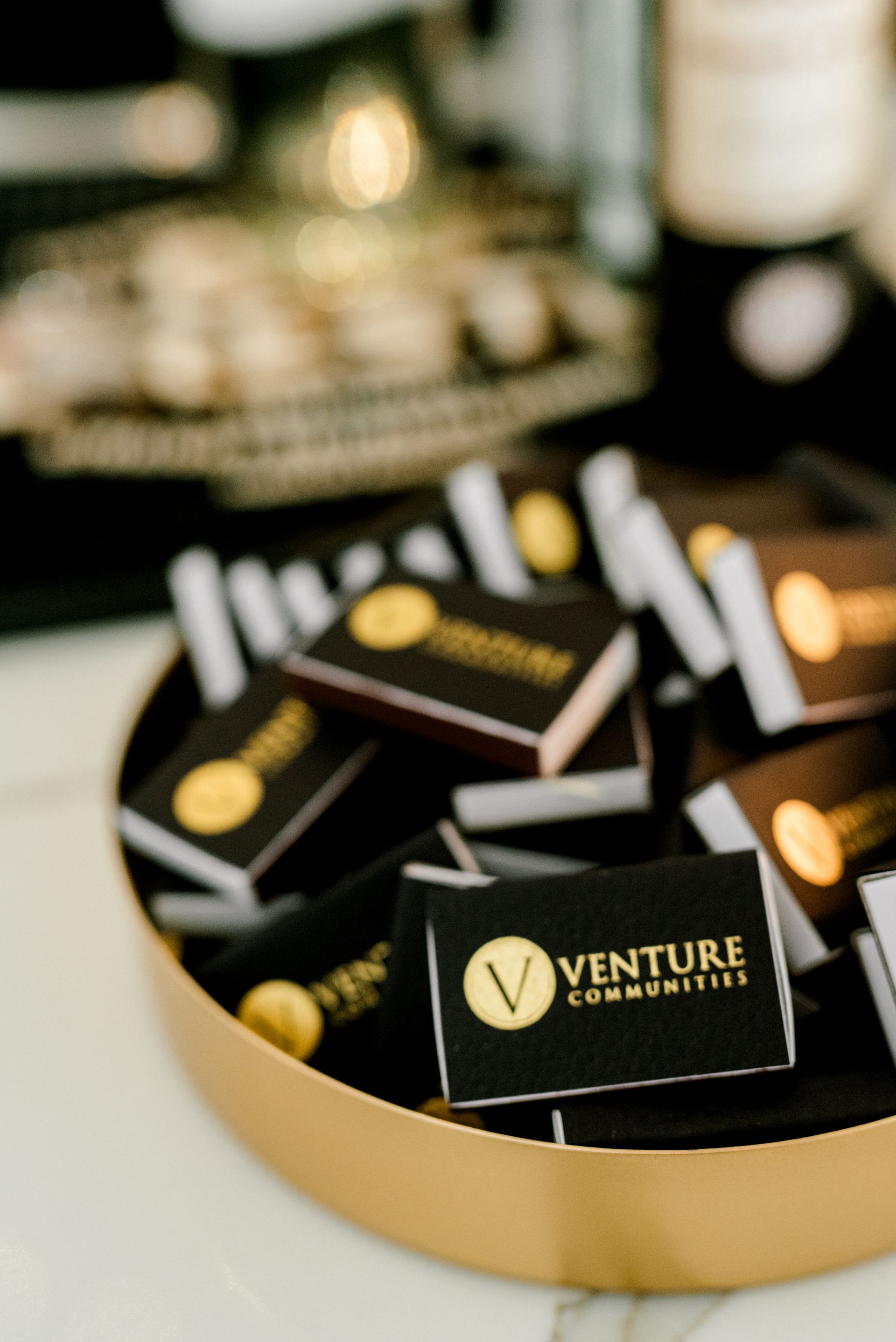 Holiday decorations at Venture Communities event