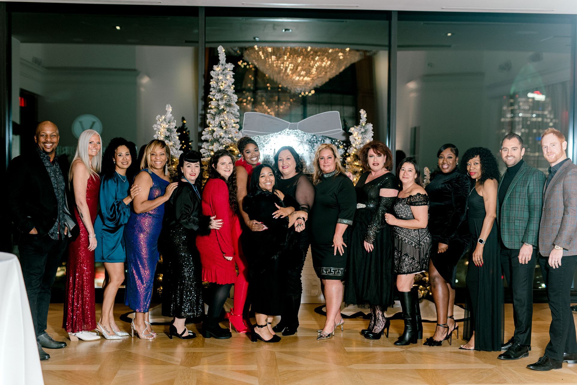 Team members enjoying the Venture Communities holiday party