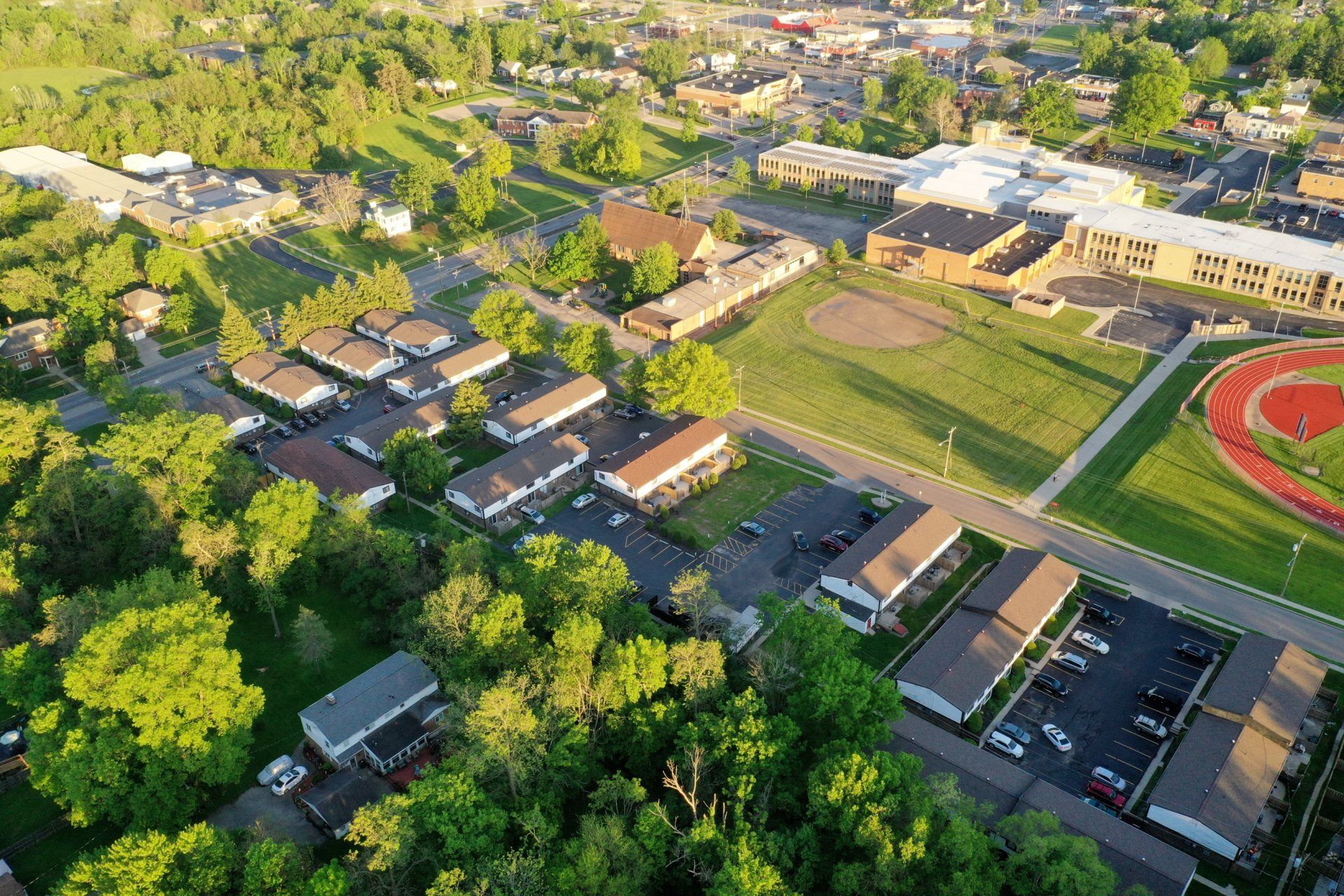 Ariel image of Village Square Townomes