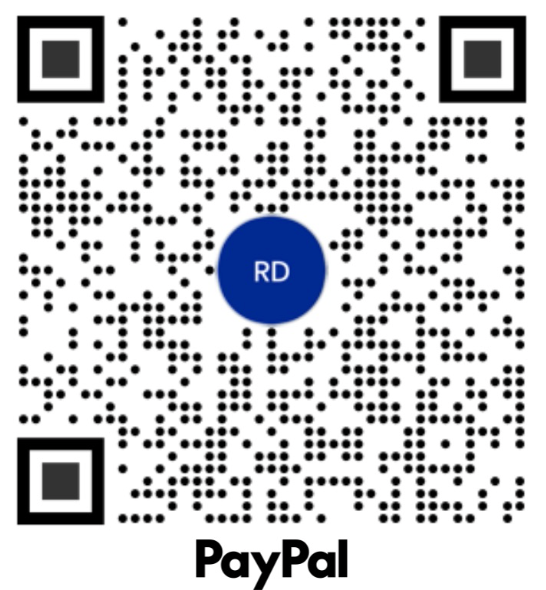 QR code for PayPal, with 