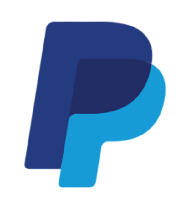 PayPal logo: Blue and light blue overlapping 