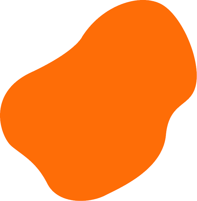 Oranje, amorfe vorm tegen een witte achtergrond.