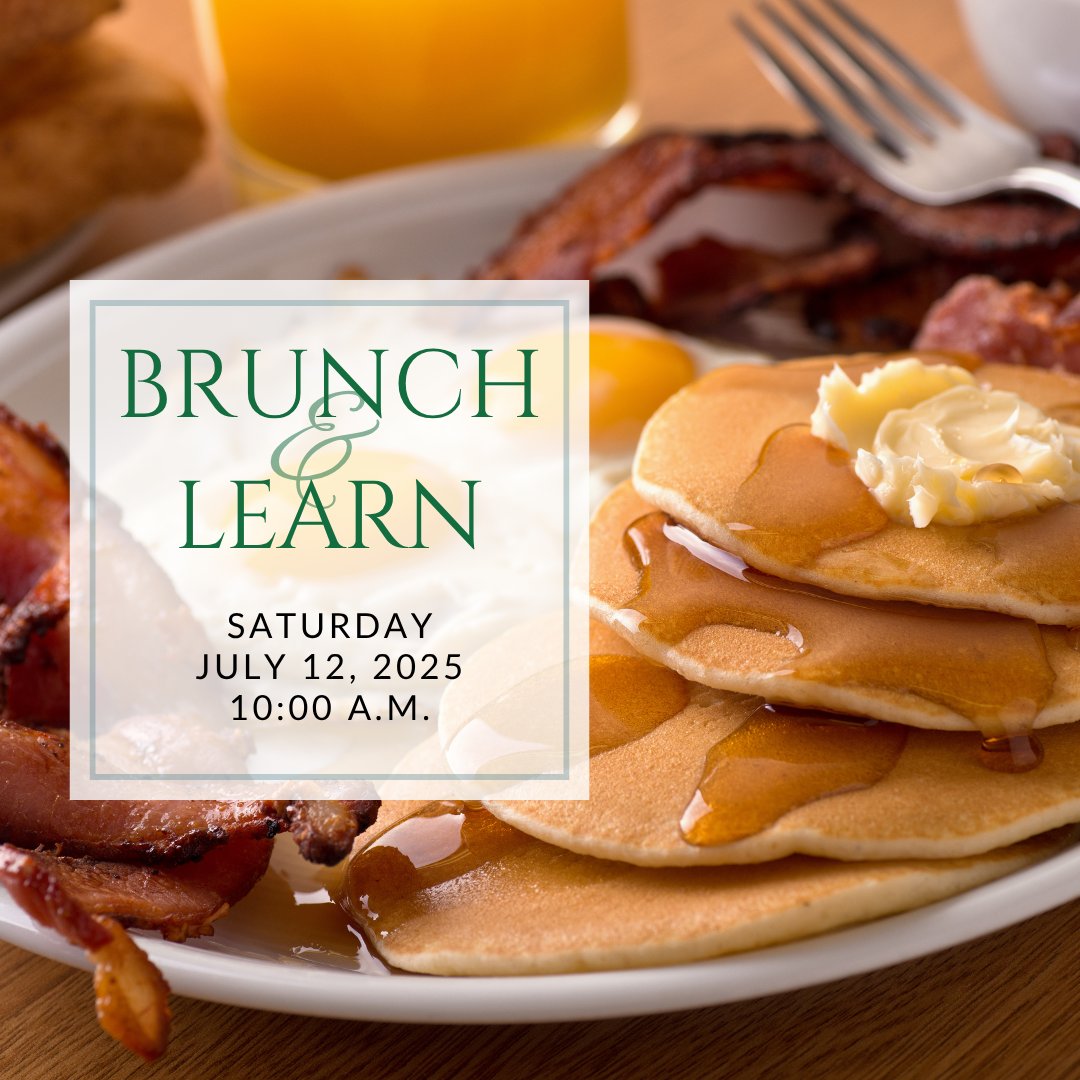 a plate of sandwiches on a table with the words lunch & learn on it