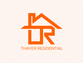 Orange logo: stylized house shape with "TR" inside, "THAYER RESIDENTIAL" text below.