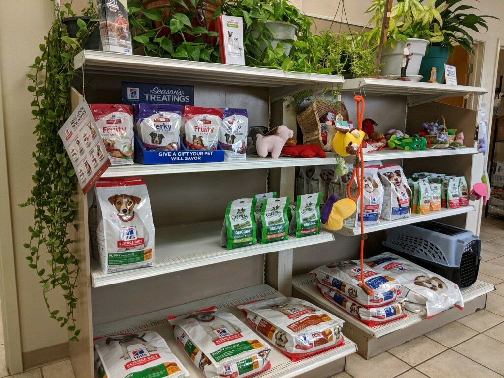 Pet supplies in lobby