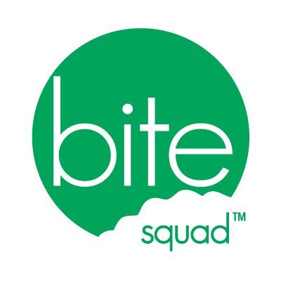 The bite squad logo is green and white