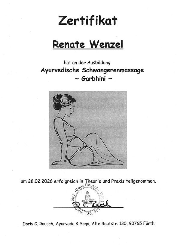 Ayurvedische Schwangerenmassage - Garbhini Zertifikat