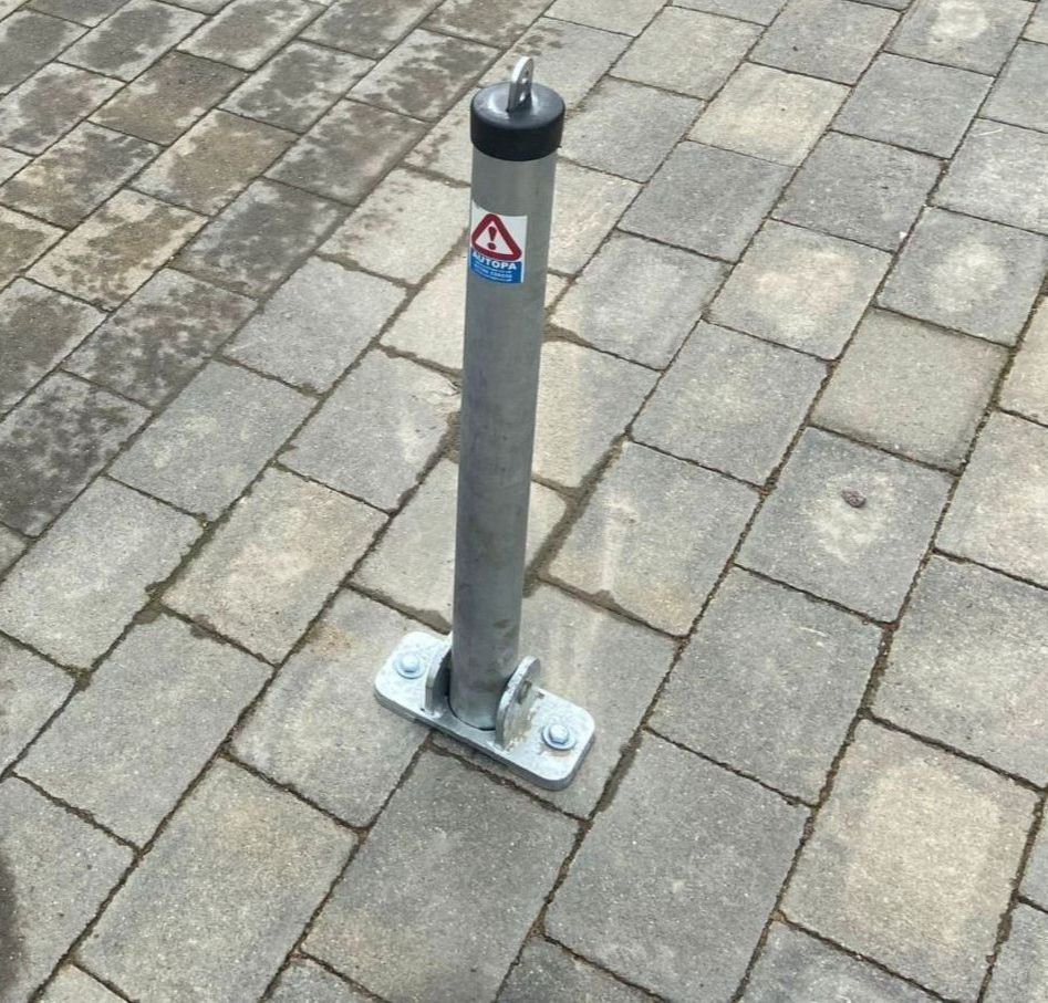 Autopa folding parking post installed on a private driveway in Sidcup by The Key Locksmith to help prevent unauthorised parking.