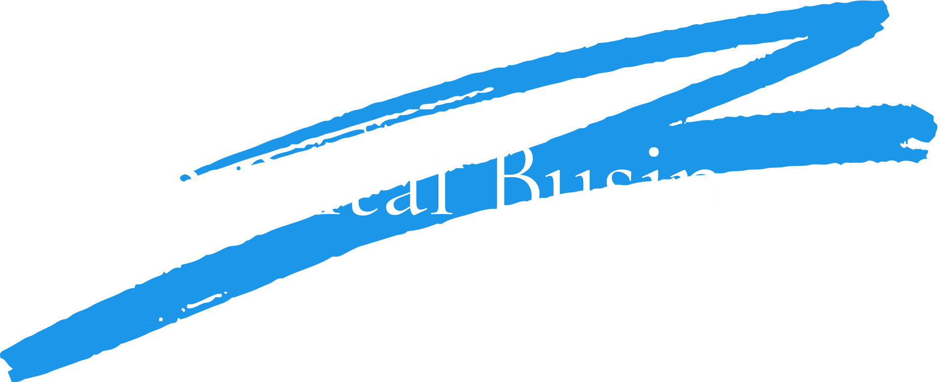 A blue brush stroke with the words local business written on it