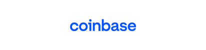 A blue coinbase logo on a white background