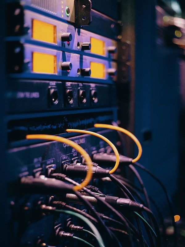 Close up of a data centre stack