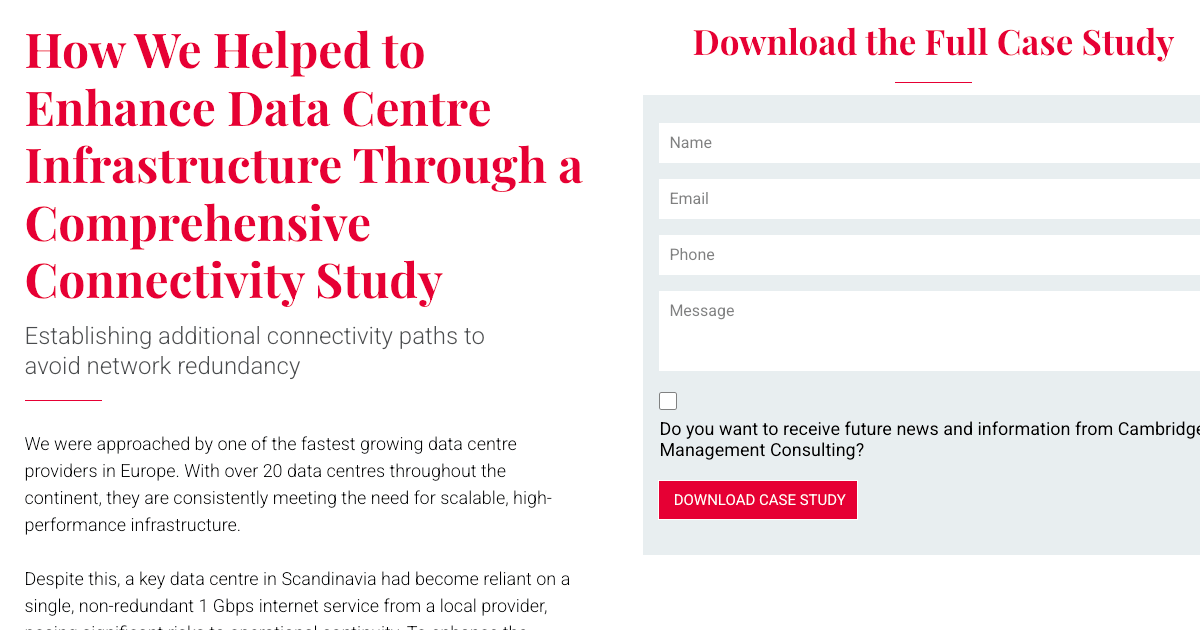 CASE STUDY | Enhancing Data Centre Infrastructure Through a ...
