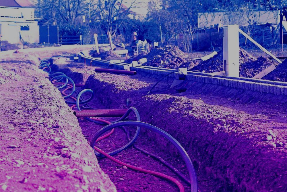 Cables being placed underground.