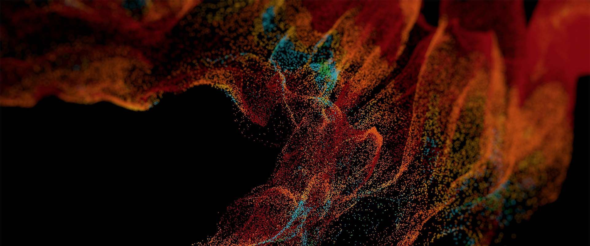 Abstract waveform in neon colours