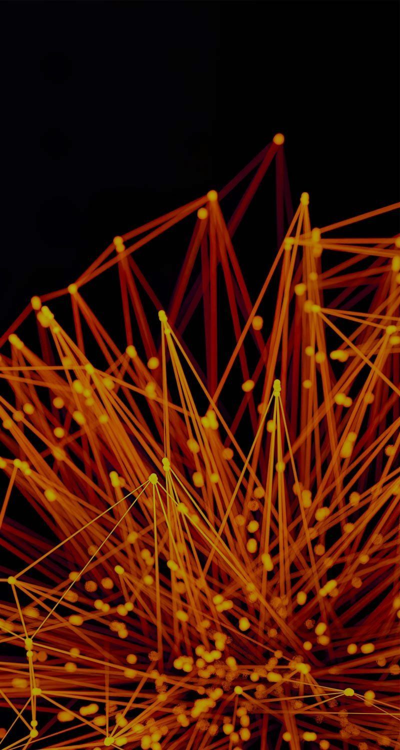 Orange neon network and nodes