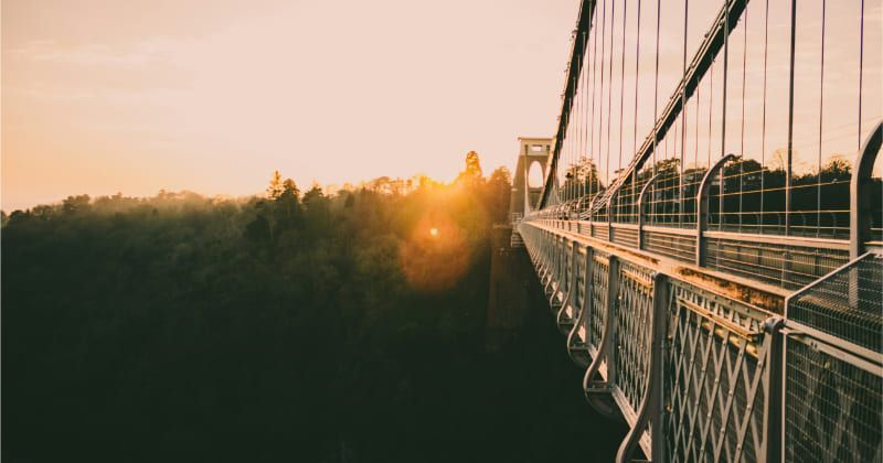 Close up of Clifton Suspension Bridge, Bristol