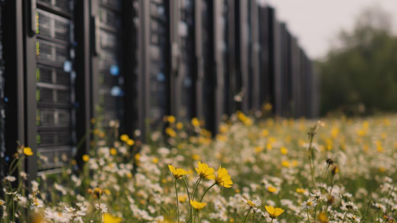 A Data centre in a field
