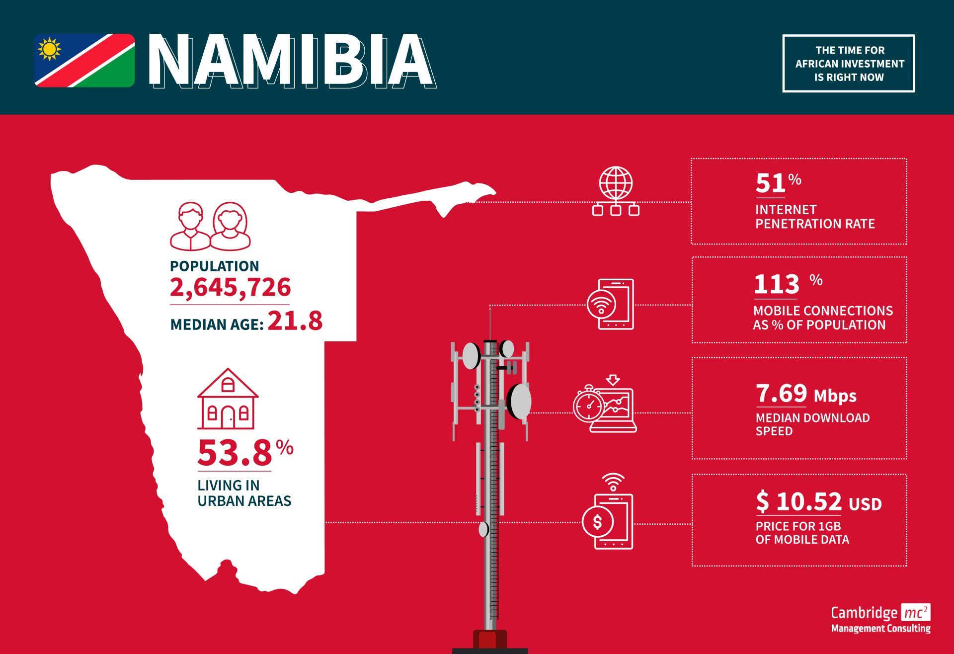 Infographic - Telecom stats for Namibia