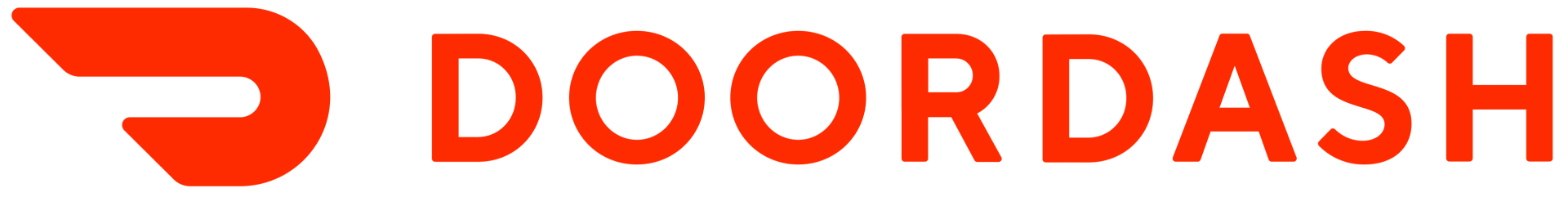 DoorDash logo in red.