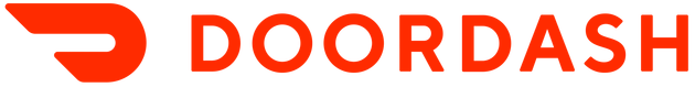 DoorDash logo in red.