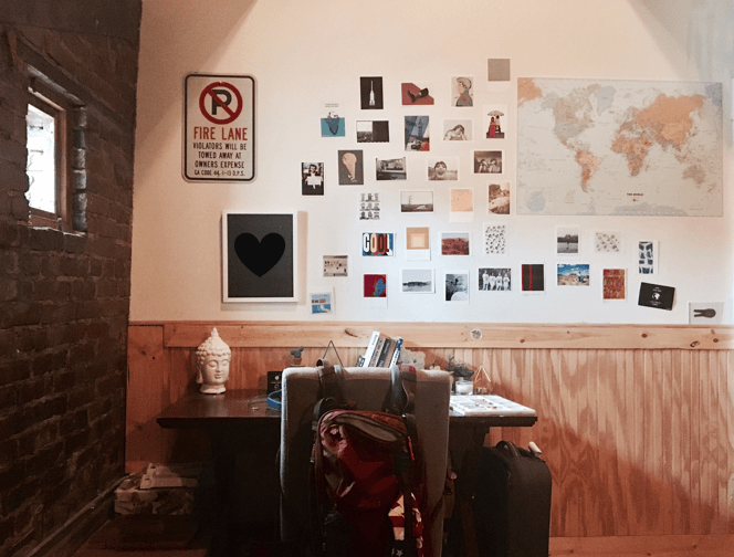 Small office desk inside