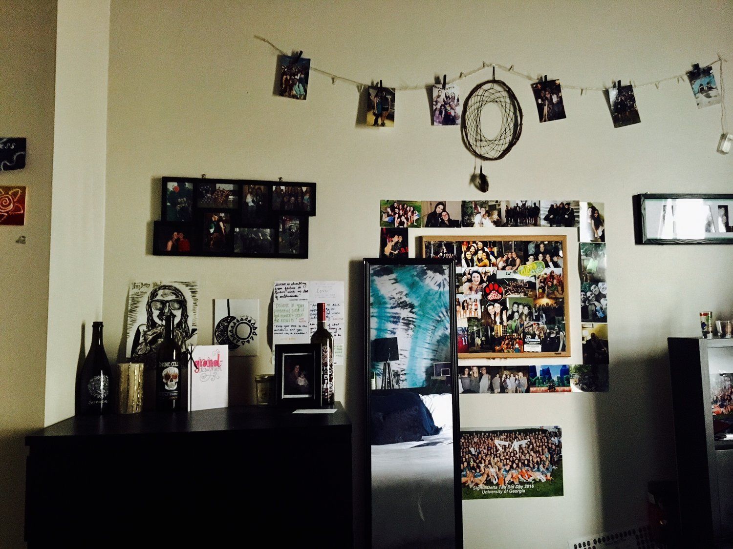 Interior of living room with decor and wall art