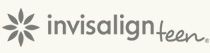 Invisalign Teen logo with gray flower icon and green script text on a white background