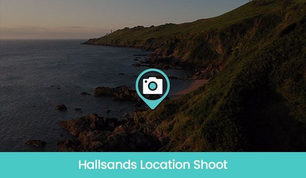 Coastal landscape with marker indicating Hallsands location shoot.
