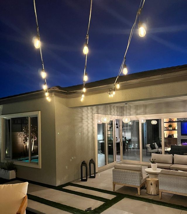 updated exterior lighting outside of home 