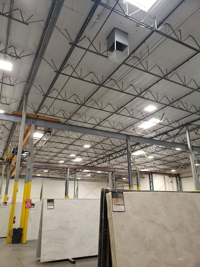warehouse lighting install 