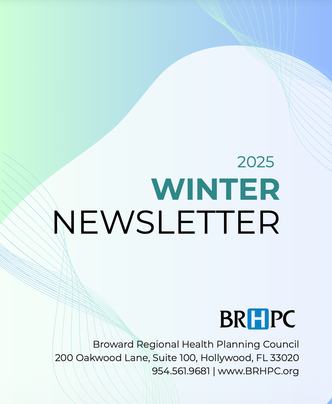 The cover of the 2025 spring newsletter shows a plant growing out of a bar graph.