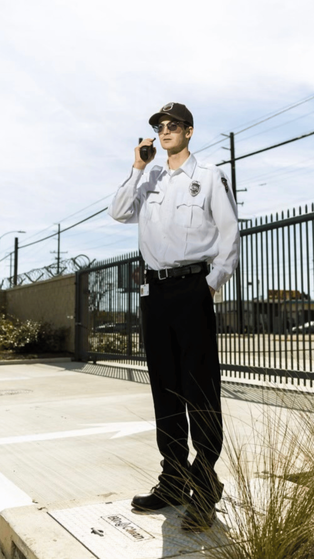 Transportation security services being provided by a CW Security Group security guard at a logistical supply warehouse near Nashville, TN. 