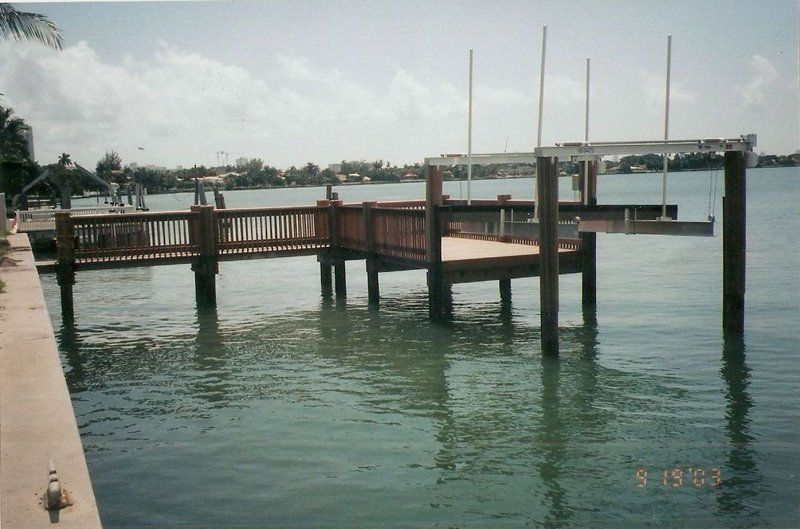 Marine — Wood Dock in Front View in Miami, FL