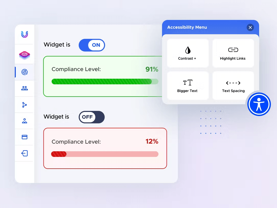 Accessibility score widget illustration