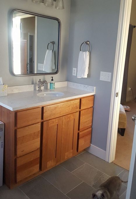 Bathroom With Wooden Cabinet