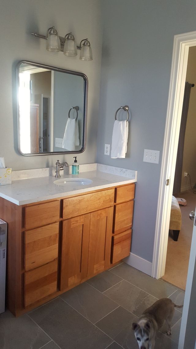 Bathroom With Wooden Cabinet
