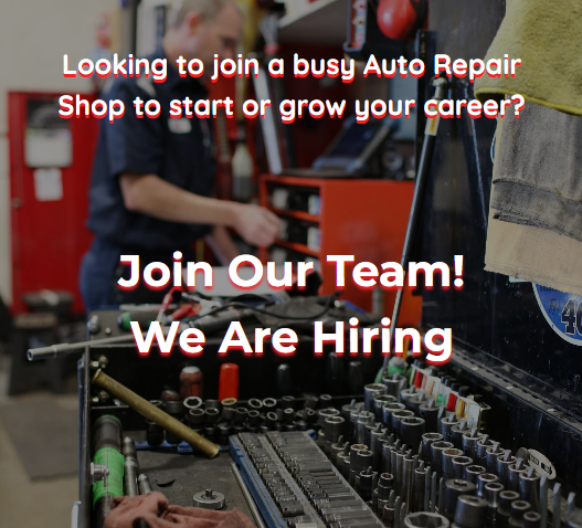 A sign that says join our team we are hiring - Greg's Garage 