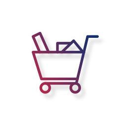 An Icon Of A Shopping Cart Filled With Groceries On A White Background — Just Sheds In Kunda Park, QLD