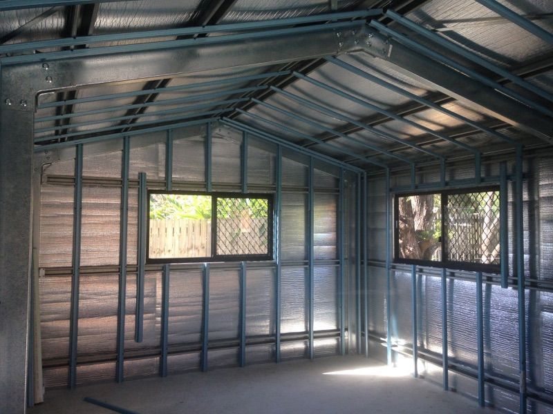 An Empty Room With a Metal Frame and a Few Windows — Just Sheds In Kunda Park, QLD