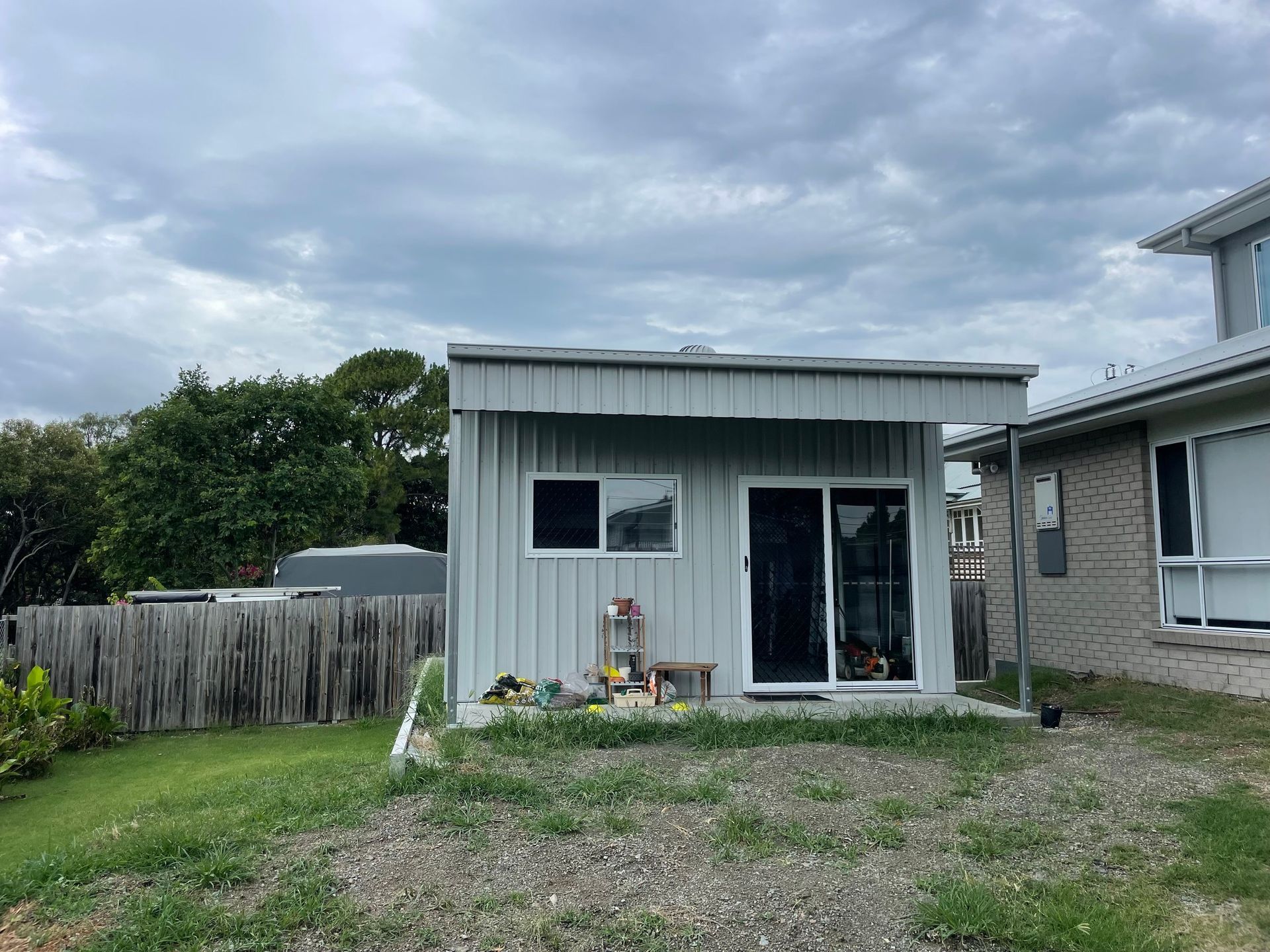 white shed