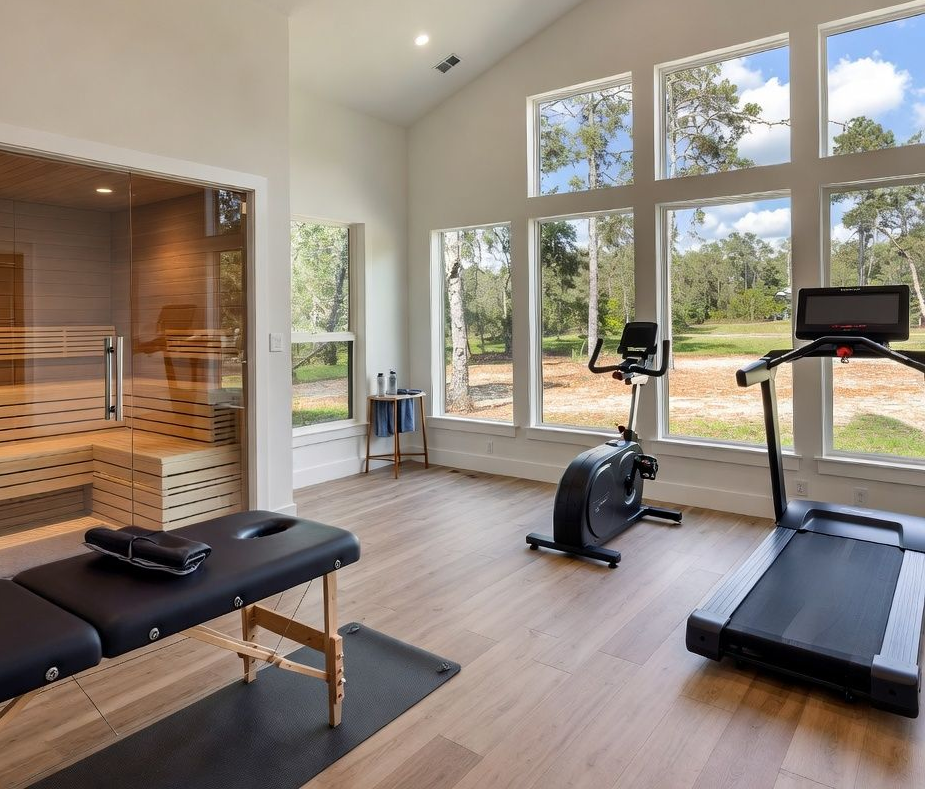 New construction wellness room addition and custom home sanctuary built in Greater Orlando by BittnerSweet Co