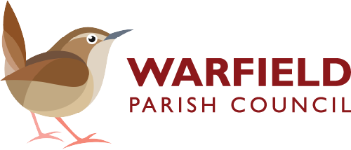 Logo for Warfield Parish Council featuring a brown bird with its beak pointed towards the text "WARFIELD PARISH COUNCIL".