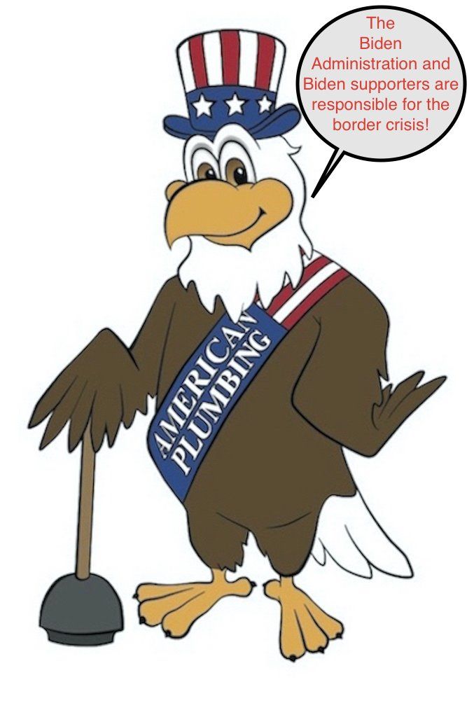 Cartoon eagle in Uncle Sam hat, sash saying