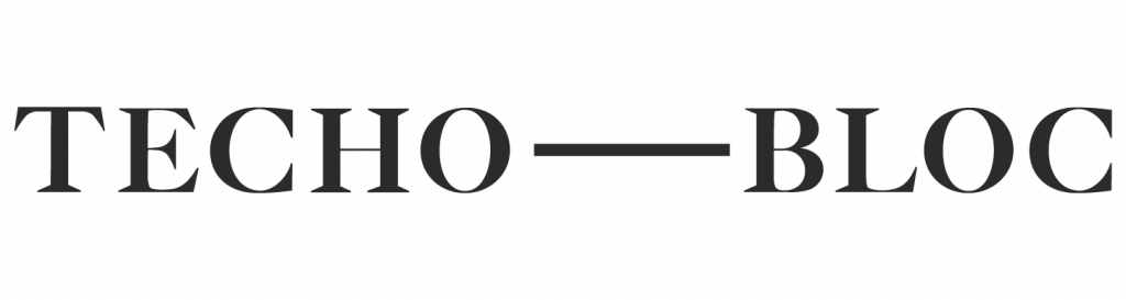 TECHO-BLOC logo in dark gray letters on a white background.