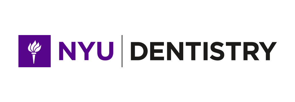 The logo for nyu dentistry is purple and black