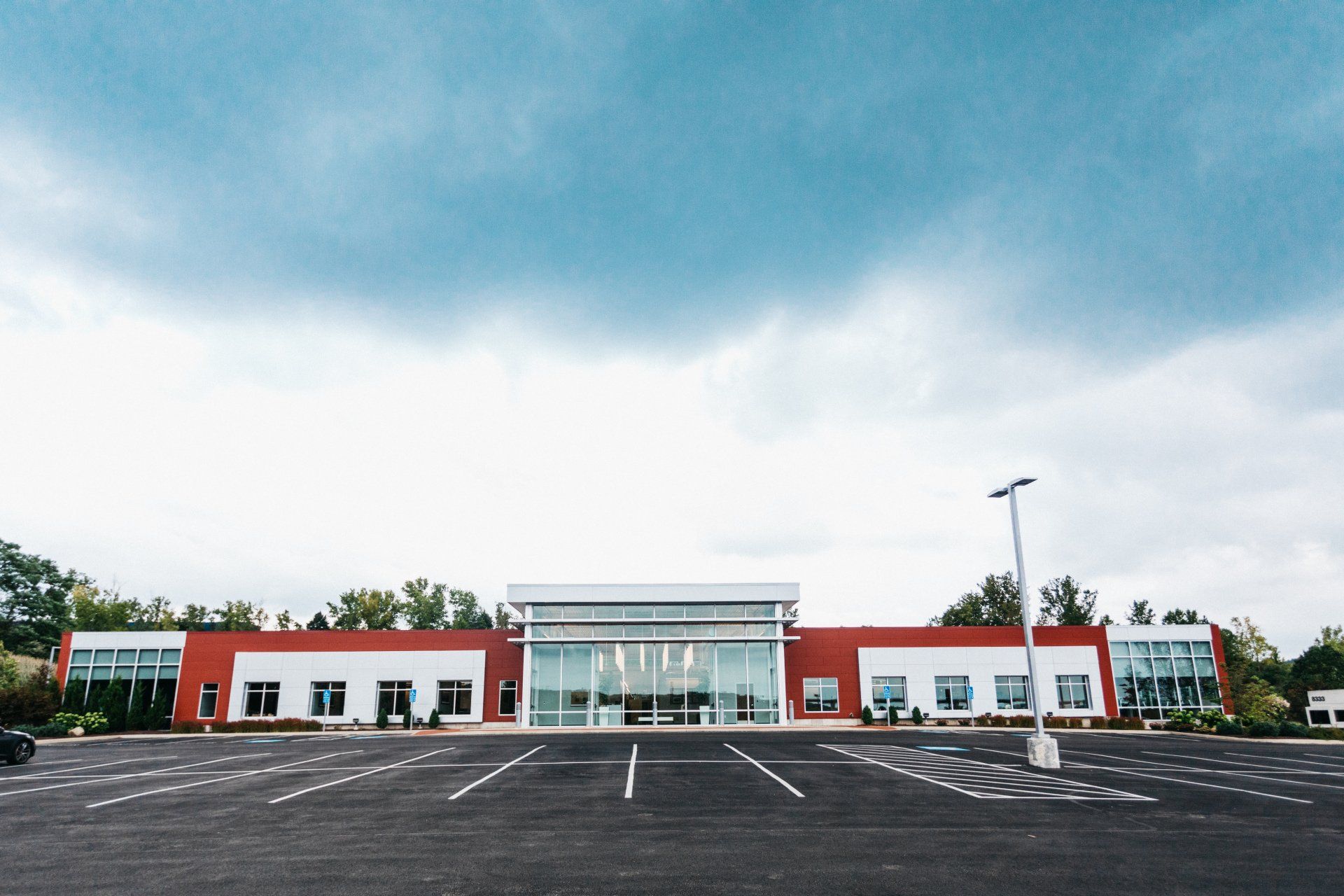 Red Brick Building Far Front View — Willoughby, OH — Euclid Glass & Door
