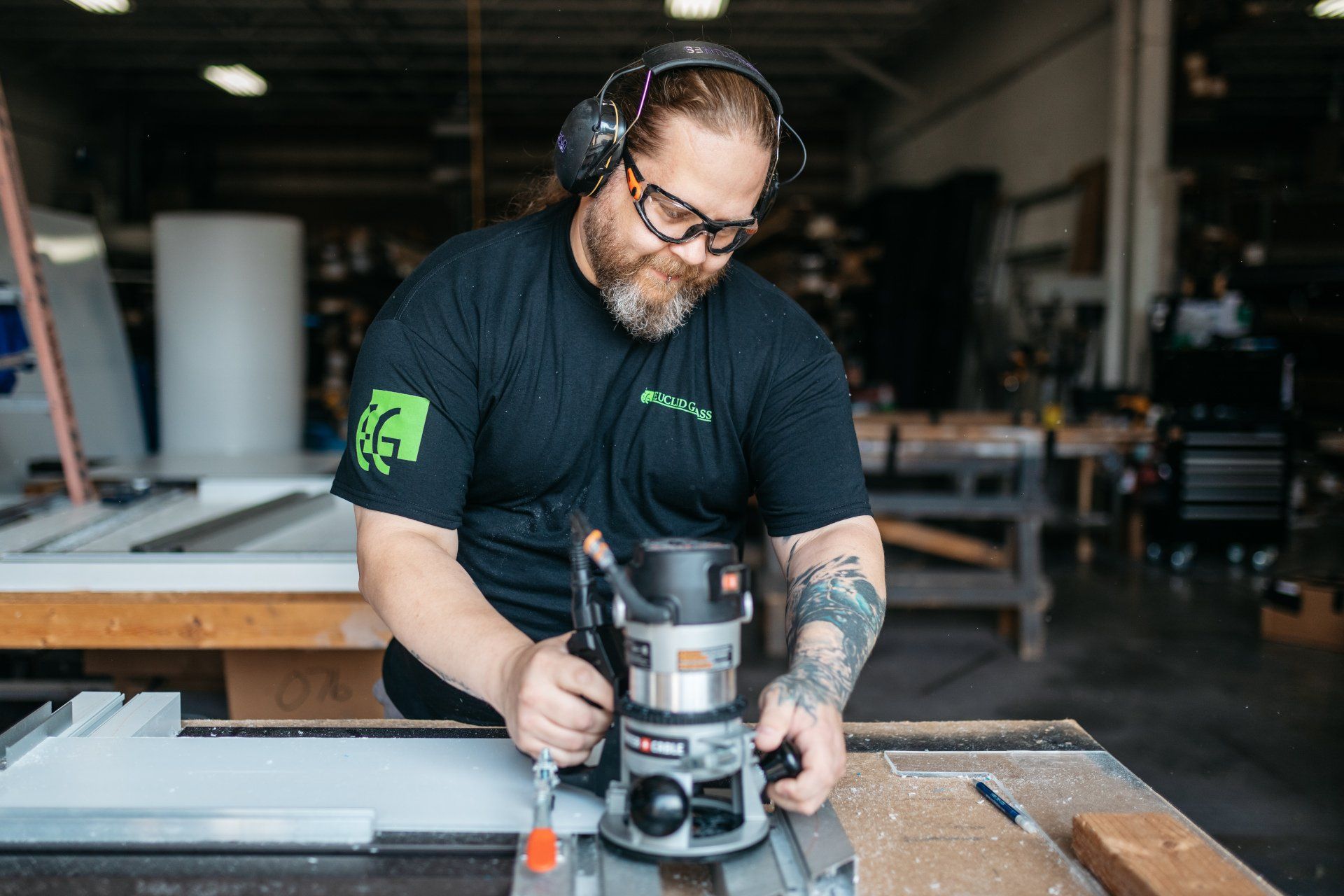 Euclid Glass Staff Window Steel Grinding 2 — Willoughby, OH — Euclid Glass & Door