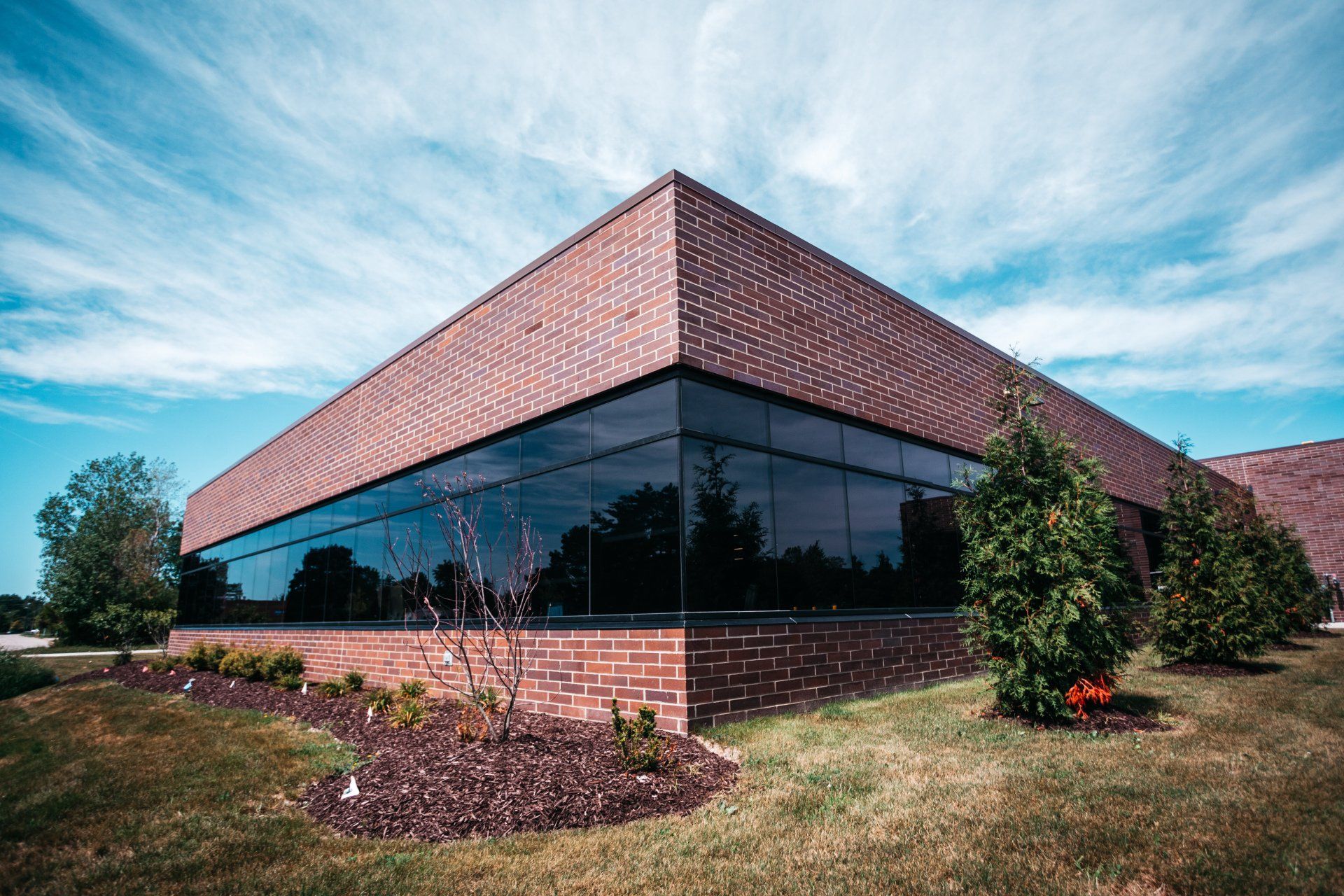 Modern Architecture Brick Wall — Willoughby, OH — Euclid Glass & Door