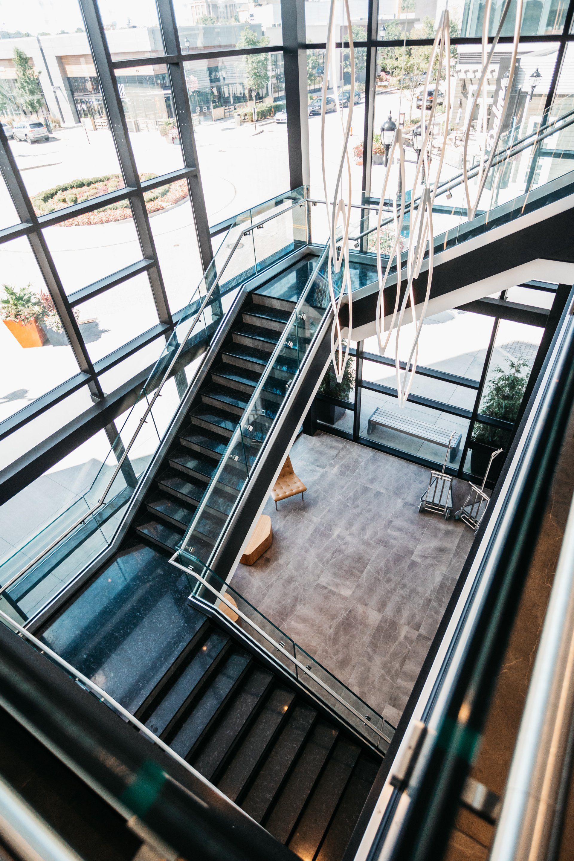 Three Floor Glass Staircase — Willoughby, OH — Euclid Glass & Door