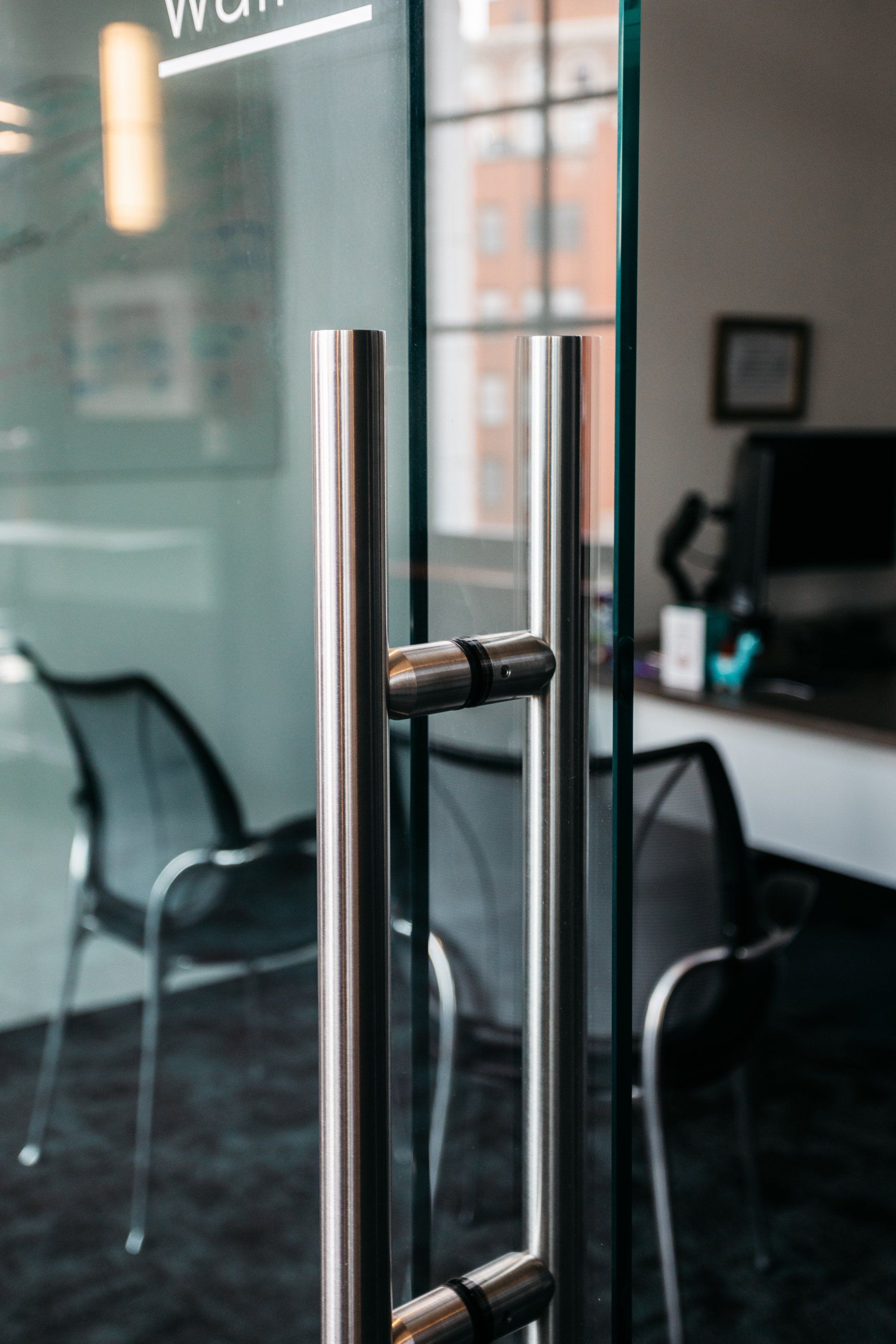 Glass Door With Steel Handle — Willoughby, OH — Euclid Glass & Door